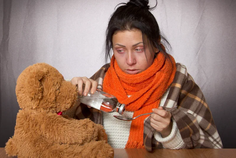 Sick woman photo