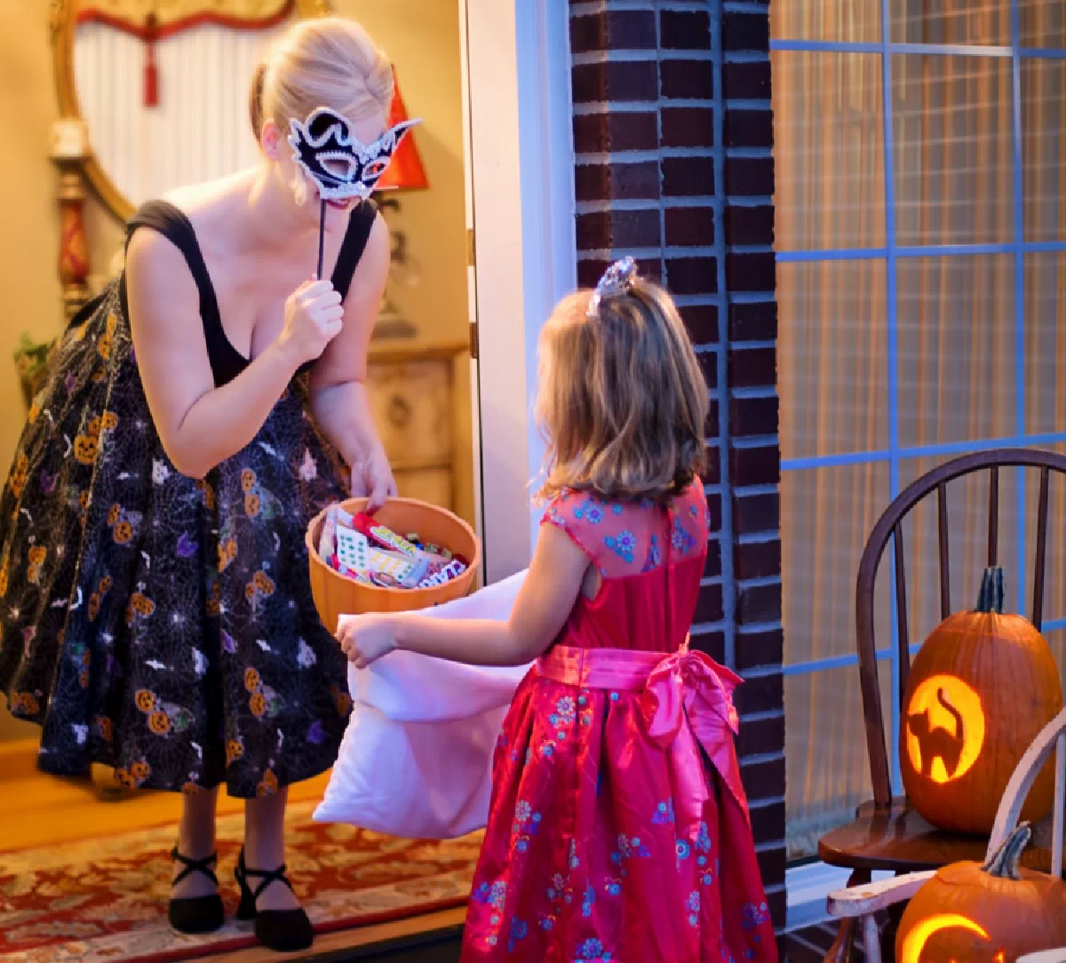 Girl trick or treating